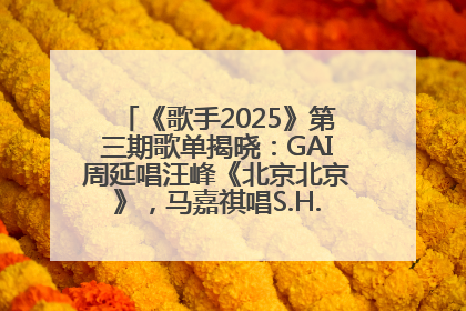 《歌手2025》第三期歌单揭晓：GAI周延唱汪峰《北京北京》，马嘉祺唱S.H.E《你曾是少年》
