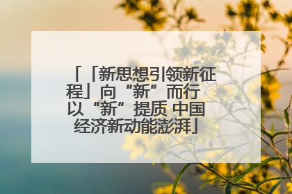 「新思想引领新征程」向“新”而行 以“新”提质 中国经济新动能澎湃