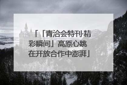 「青洽会特刊·精彩瞬间」高原心跳 在开放合作中澎湃