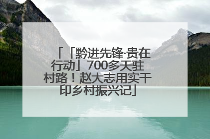 「黔进先锋·贵在行动」700多天驻村路！赵大志用实干印乡村振兴记