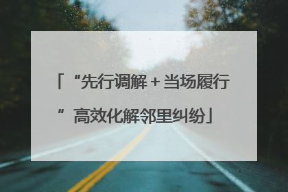 “先行调解＋当场履行”高效化解邻里纠纷