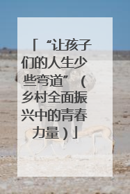 “让孩子们的人生少些弯道”（乡村全面振兴中的青春力量）