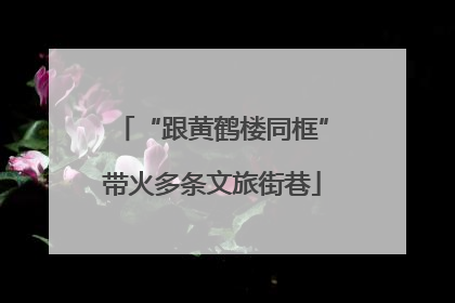 “跟黄鹤楼同框”带火多条文旅街巷