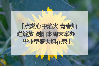 点燃心中焰火 青春灿烂绽放 浏阳本周末举办毕业季盛大烟花秀