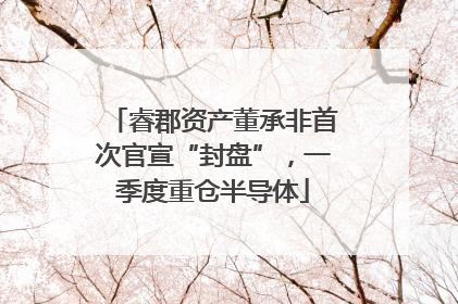 睿郡资产董承非首次官宣“封盘”，一季度重仓半导体