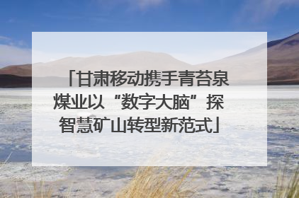 甘肃移动携手青苔泉煤业以“数字大脑”探智慧矿山转型新范式