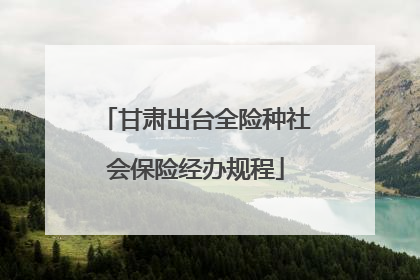 甘肃出台全险种社会保险经办规程