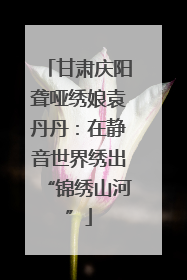 甘肃庆阳聋哑绣娘袁丹丹：在静音世界绣出“锦绣山河”