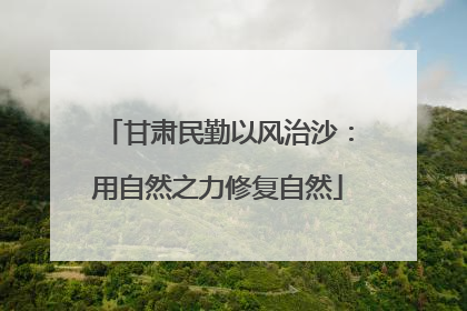 甘肃民勤以风治沙：用自然之力修复自然