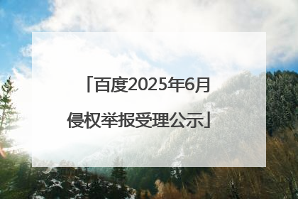 百度2025年6月侵权举报受理公示