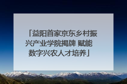 益阳首家京东乡村振兴产业学院揭牌 赋能数字兴农人才培养