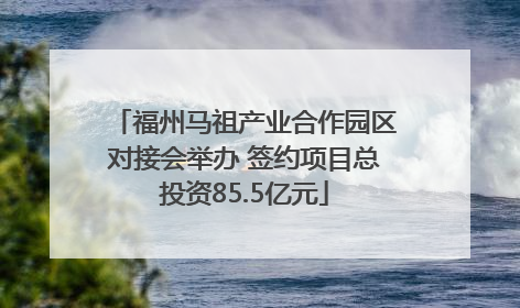 福州马祖产业合作园区对接会举办 签约项目总投资85.5亿元