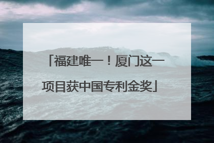 福建唯一！厦门这一项目获中国专利金奖