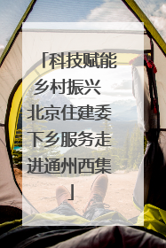 科技赋能乡村振兴 北京住建委下乡服务走进通州西集