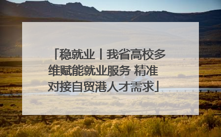 稳就业丨我省高校多维赋能就业服务 精准对接自贸港人才需求