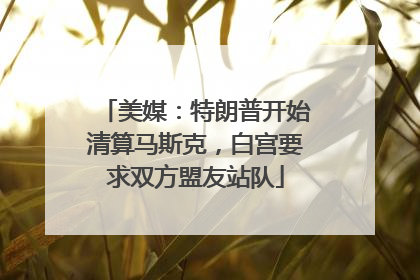 美媒：特朗普开始清算马斯克，白宫要求双方盟友站队