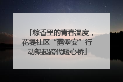 粽香里的青春温度，花堤社区“鹤耋安”行动架起跨代暖心桥