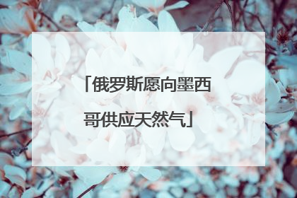 俄罗斯愿向墨西哥供应天然气