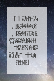 主动作为，服务经济，扬州市城管系统推出“提经济促消费”十项措施