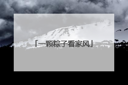 一颗粽子看家风