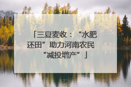 三夏麦收：“水肥还田”助力河南农民“减投增产”