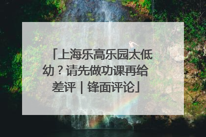 上海乐高乐园太低幼？请先做功课再给差评｜锋面评论