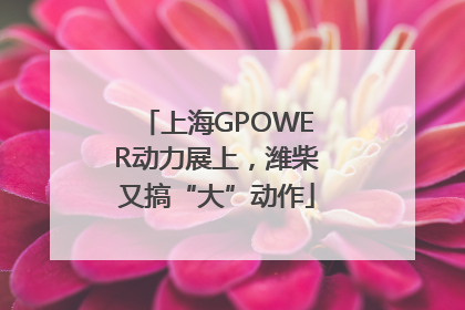 上海GPOWER动力展上，潍柴又搞“大”动作