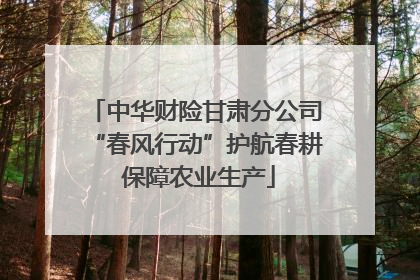 中华财险甘肃分公司“春风行动”护航春耕 保障农业生产