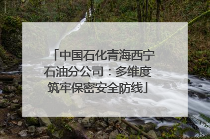 中国石化青海西宁石油分公司：多维度筑牢保密安全防线
