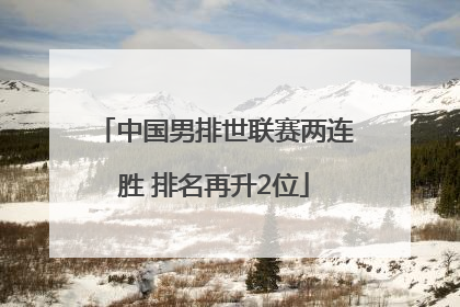 中国男排世联赛两连胜 排名再升2位