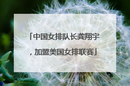 中国女排队长龚翔宇，加盟美国女排联赛