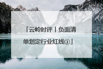 云岭时评丨负面清单划定行业红线③