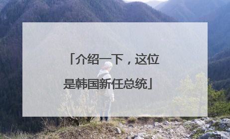 介绍一下，这位是韩国新任总统
