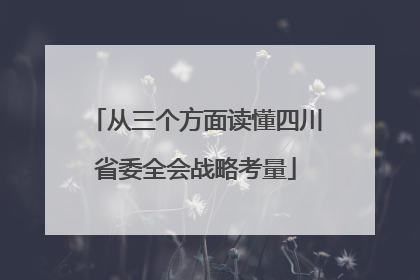 从三个方面读懂四川省委全会战略考量