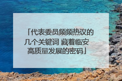 代表委员频频热议的几个关键词 藏着临安高质量发展的密码