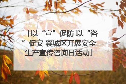 以“宣”促防 以“咨”促安 襄城区开展安全生产宣传咨询日活动