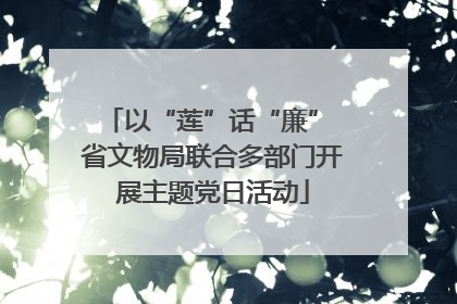 以“莲”话“廉” 省文物局联合多部门开展主题党日活动