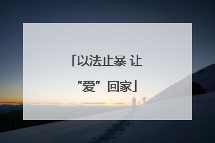 以法止暴 让“爱”回家