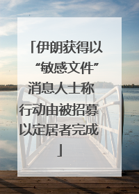 伊朗获得以“敏感文件” 消息人士称行动由被招募以定居者完成