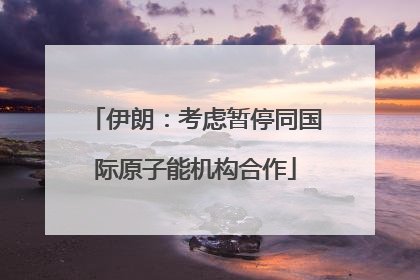 伊朗：考虑暂停同国际原子能机构合作