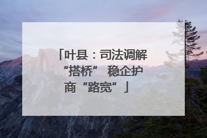 叶县：司法调解“搭桥” 稳企护商“路宽”