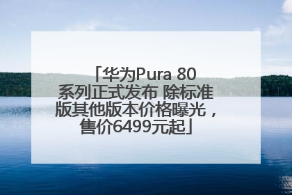 华为Pura 80系列正式发布 除标准版其他版本价格曝光，售价6499元起