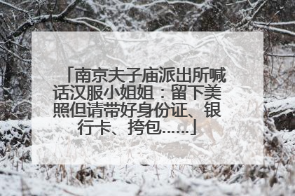南京夫子庙派出所喊话汉服小姐姐：留下美照但请带好身份证、银行卡、挎包……