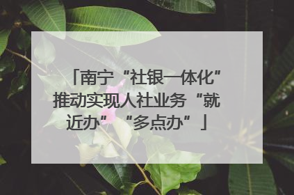 南宁“社银一体化”推动实现人社业务“就近办”“多点办”