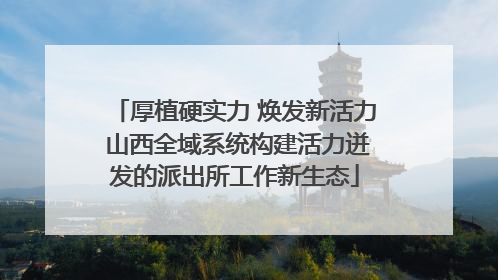 厚植硬实力 焕发新活力 山西全域系统构建活力迸发的派出所工作新生态