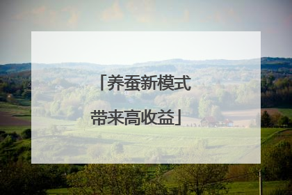 养蚕新模式带来高收益