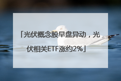 光伏概念股早盘异动，光伏相关ETF涨约2%