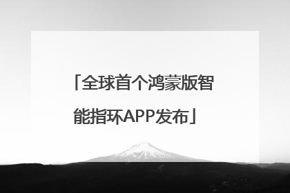 全球首个鸿蒙版智能指环APP发布