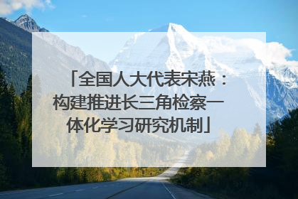全国人大代表宋燕：构建推进长三角检察一体化学习研究机制