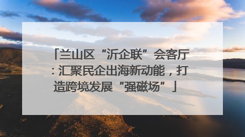 兰山区“沂企联”会客厅：汇聚民企出海新动能，打造跨境发展“强磁场”